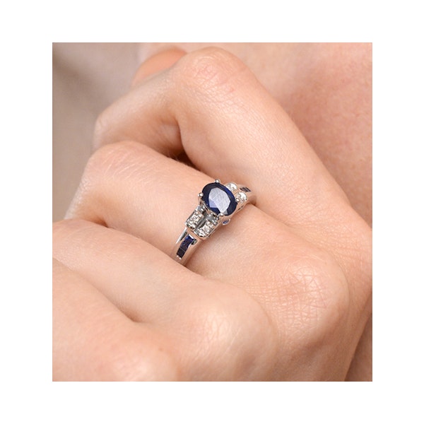 Sapphire 1.25ct And Diamond 9K White Gold Ring - Image 3