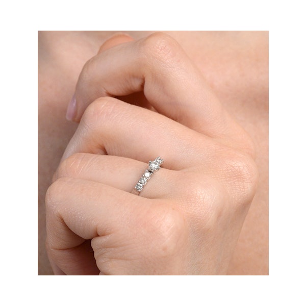 Sidestone Engagement Ring With 0.33ct Lab Diamonds in 9K White Gold - Image 3