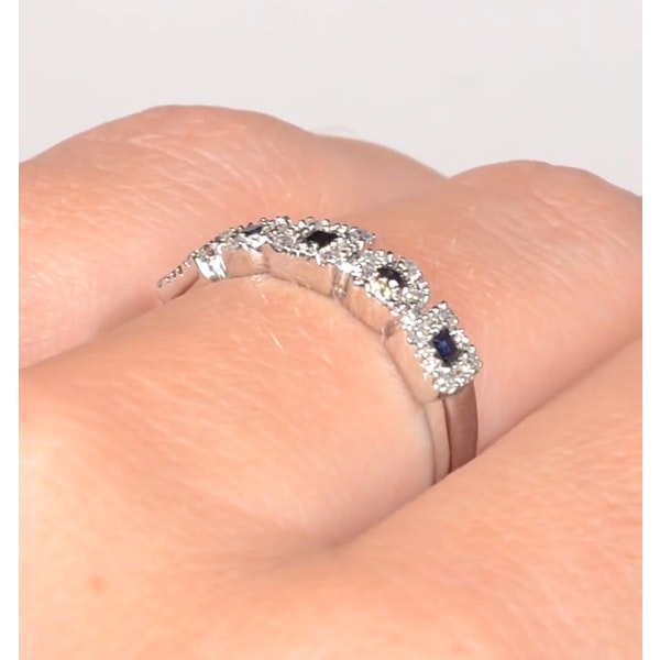 Sapphire 0.18ct And Diamond 9K White Gold Ring - Image 3