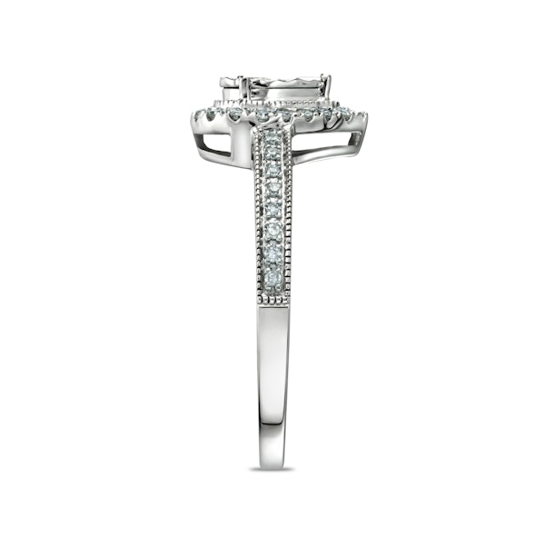 Masami Pear Shaped Pave Diamond Engagement Ring 0.15ct 9K White Gold - Image 4