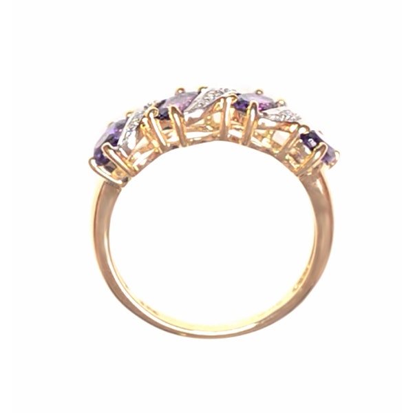 Amethyst 0.74ct And Diamond 9K Gold Ring - Image 2