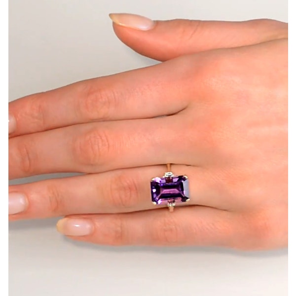 Amethyst 6.40ct And Diamond 9K Gold Ring - Image 4