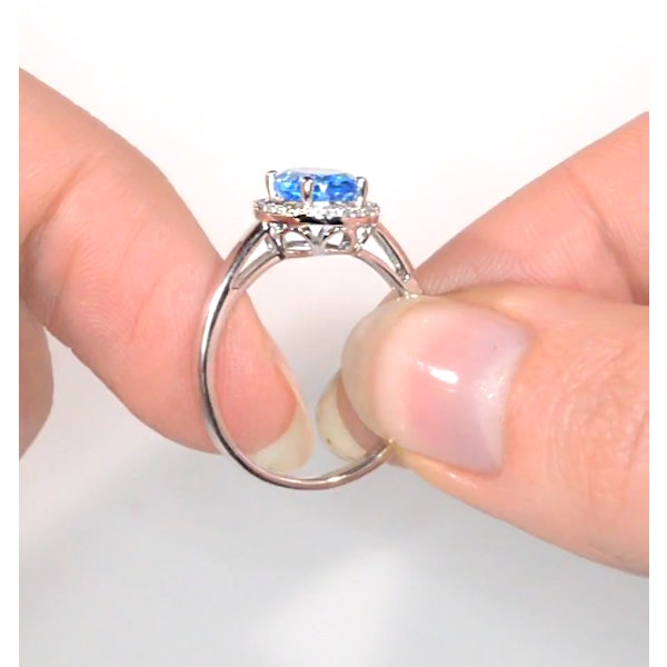 Blue Topaz 1.56CT And Diamond 9K White Gold Ring - Image 3