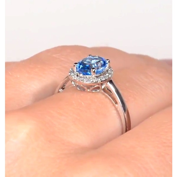 Blue Topaz 1.56CT And Diamond 9K White Gold Ring - Image 4