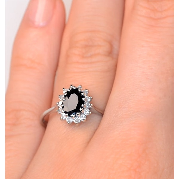 Sapphire 0.95ct And Diamond 9K White Gold Ring - Image 4