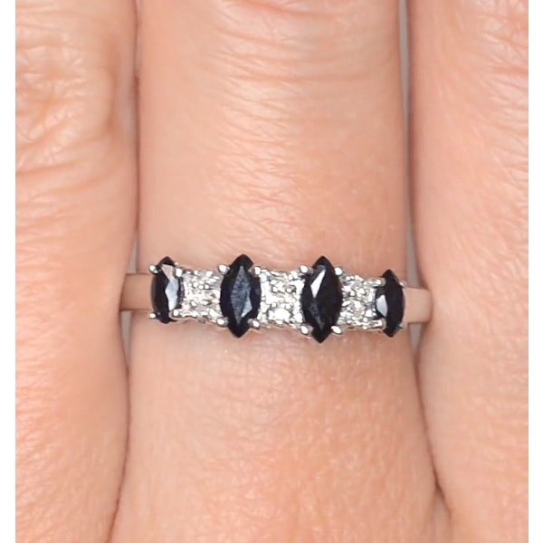 Sapphire 0.76ct And Diamond 9K White Gold Ring - Image 4