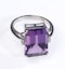 Amethyst 6.40ct And Diamond 9K White Gold Ring - image 3