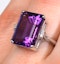 Amethyst 6.40ct And Diamond 9K White Gold Ring - image 4