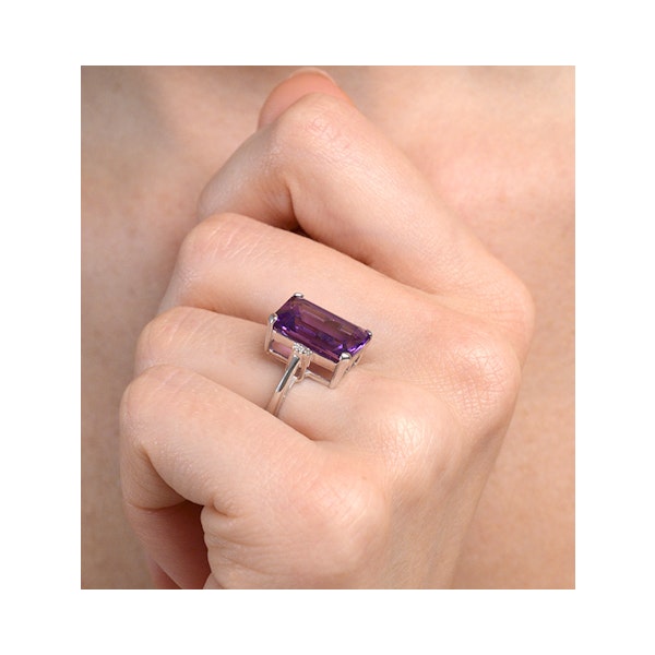 Amethyst 6.40ct And Diamond 9K White Gold Ring - Image 2