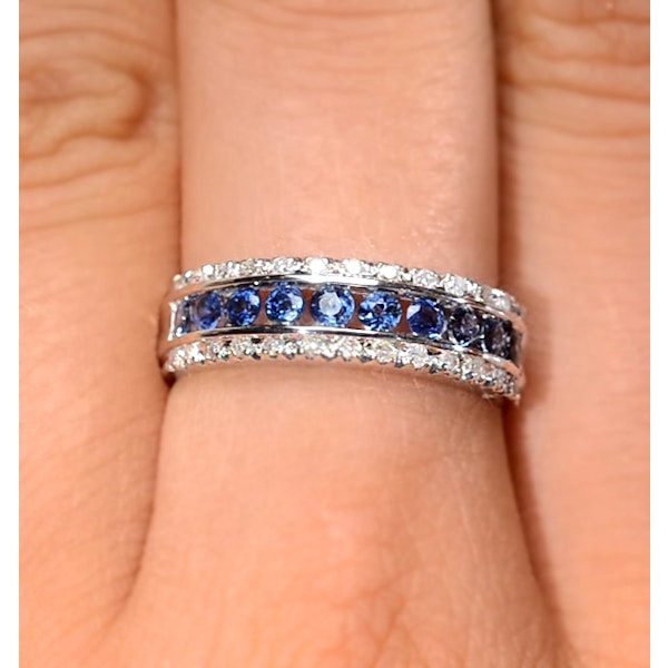 Sapphire 0.16ct And Diamond 0.16ct 9K White Gold Ring - Image 3