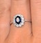 Sapphire Ring With Diamond Halo 7 x 5mm Set in 9K White Gold - image 4
