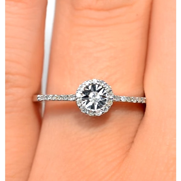 Halo Ring with 0.11ct of Diamonds set in 9K White Gold - Image 3