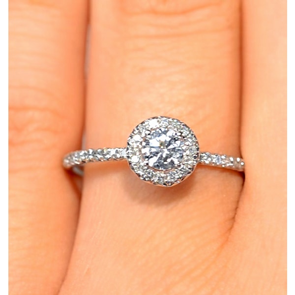 Ella Halo Diamond Engagement Ring 0.50ct set in 9K White Gold SIZE K - Image 3