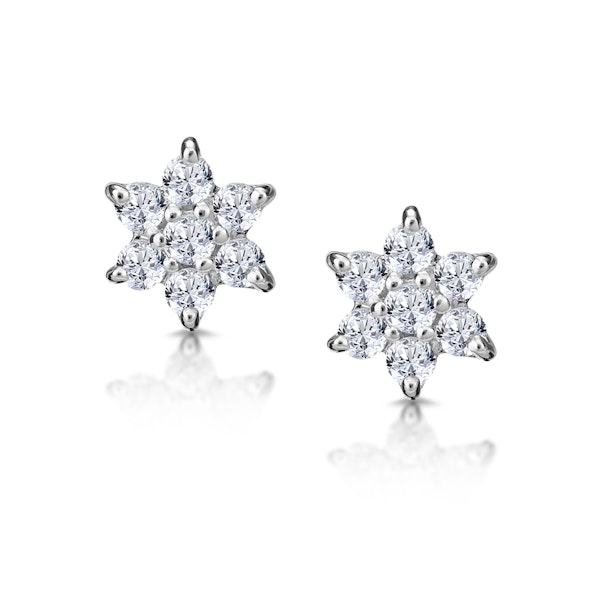 Diamond Cluster Earrings 0.30ct White Gold - Image 1
