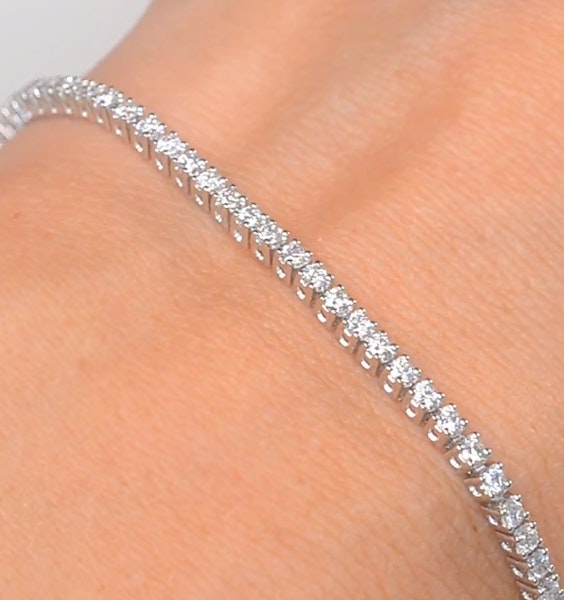 2CT Tennis Bracelet Lab Diamonds Claw Set in 9K White Gold F/VS - Image 3
