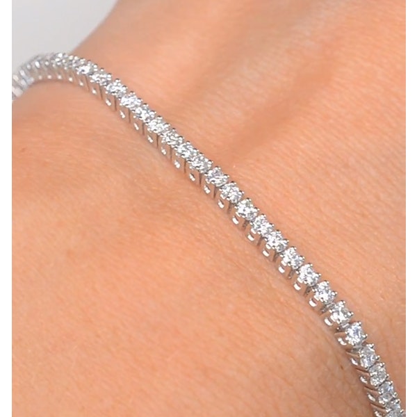 2CT Tennis Bracelet Lab Diamonds Claw Set in 9K White Gold - Image 3