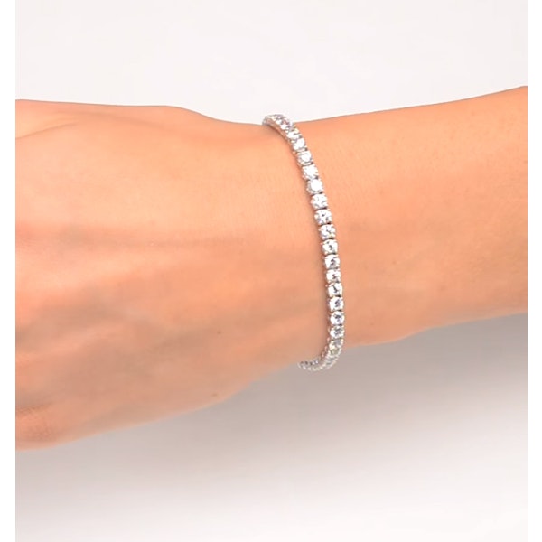 Diamond Tennis Bracelet Chloe 6.00ct Premium Claw Set 18K White Gold - Image 4