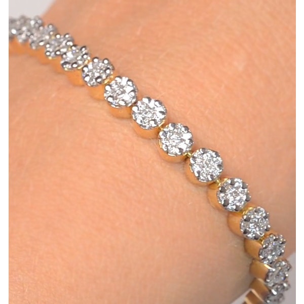 Ava Diamond Cluster Bracelet 3.00ct G/Vs Quality set in 18K White Gold - Image 2