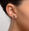 Sapphire 5mm x 4mm 18K White Gold Earrings - image 2