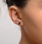 Sapphire 5mm x 4mm 18K White Gold Earrings - image 4