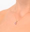 Pink Sapphire 5 X 4 mm 18K Yellow Gold Pendant Necklace - image 3