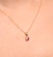 Ruby 5 x 4mm 18K Yellow Gold Pendant Necklace - image 3