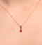 Ruby 5 x 4mm 18K Yellow Gold Pendant Necklace - image 4