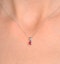 Ruby 5 x 4mm 18K White Gold Pendant Necklace - image 4
