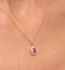 Ruby 6 x 4mm And Diamond 9K Yellow Gold Pendant Necklace - image 3