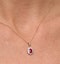 Ruby 7 x 5mm And Diamond 18K Yellow Gold Pendant Necklace - image 3