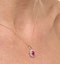 Ruby 7 x 5mm And Diamond 18K Yellow Gold Pendant Necklace - image 4