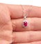 Ruby Pendant Necklace With Lab Diamonds in 925 Silver - 7 x 5mm Centre - image 3