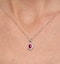 Ruby Pendant Necklace With Lab Diamonds in 925 Silver - 7 x 5mm Centre - image 4