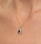 Sapphire 7 x 5mm And Diamond 18K Yellow Gold Pendant Necklace - image 3