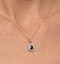 Sapphire 7 x 5mm And Diamond 18K Yellow Gold Pendant Necklace - image 4