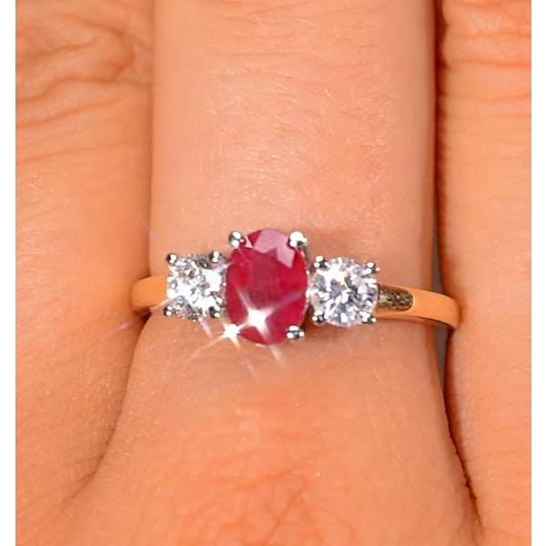 Ruby 1.15ct And Diamond 0.50ct 18K Gold Ring - Image 4