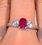 18K White Gold 0.50CT H/SI Diamond and 1.15CT Ruby Ring - image 4