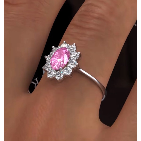 18K White Gold 0.50ct Diamond and 1.05ct Pink Sapphire Ring - Image 4