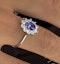 Tanzanite 7 x 5mm And 0.50ct Diamond 18K White Gold Ring  FET25-VY - image 4