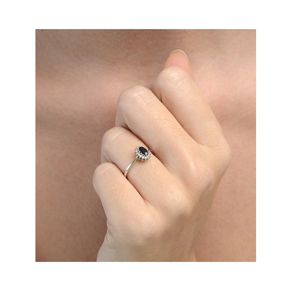 Sapphire 5 x 3mm And Diamond 18K White Ring SIZES AVAILABLE L M O P R S T - Image 3