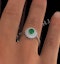 Emerald 7 x 5mm And Diamond 18K White Gold Ring - image 4