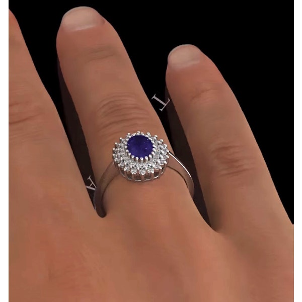 Tanzanite 7 x 5mm And 0.30ct Diamond 18K White Gold Ring SIZES AVAILABLE L - Image 4