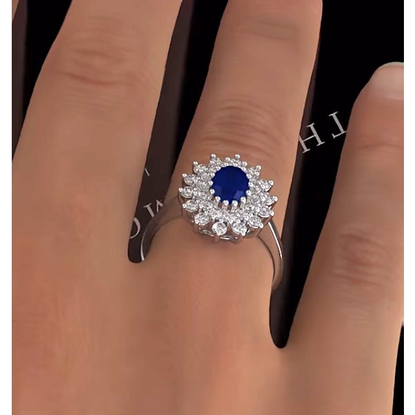 Sapphire 7 x 5mm And Diamond 0.56ct 18K White Gold Ring SIZES AVAILABLE J M S T - Image 3