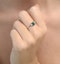 Emerald 6 x 4mm And Diamond 18K White Gold Ring - image 4