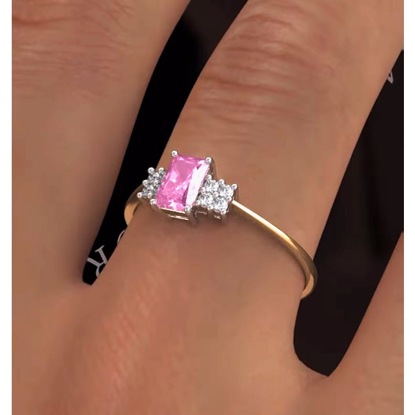 18K Gold Diamond and Pink Sapphire Ring 0.06ct SIZES AVAILABLE I.5 X - Image 4