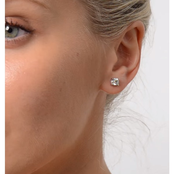 Diamond Earrings 1.00CT Studs G/Vs Quality in Platinum - 5.1mm - Image 3