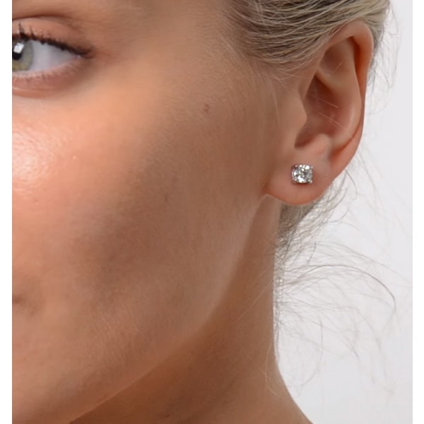 Diamond Earrings 1.00CT Studs G/Vs Quality in 18K White Gold - 5.1mm - Image 3