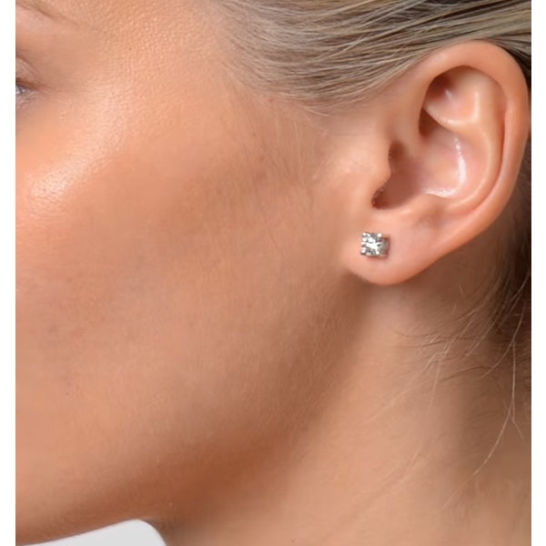 Diamond Earrings 1.00CT Studs G/Vs Quality in 18K White Gold - 5.1mm - Image 4