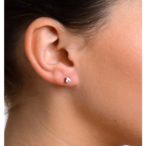 Diamond Earrings 0.30CT Studs G/Vs Quality in 18K White Gold - 3.4mm - Image 4