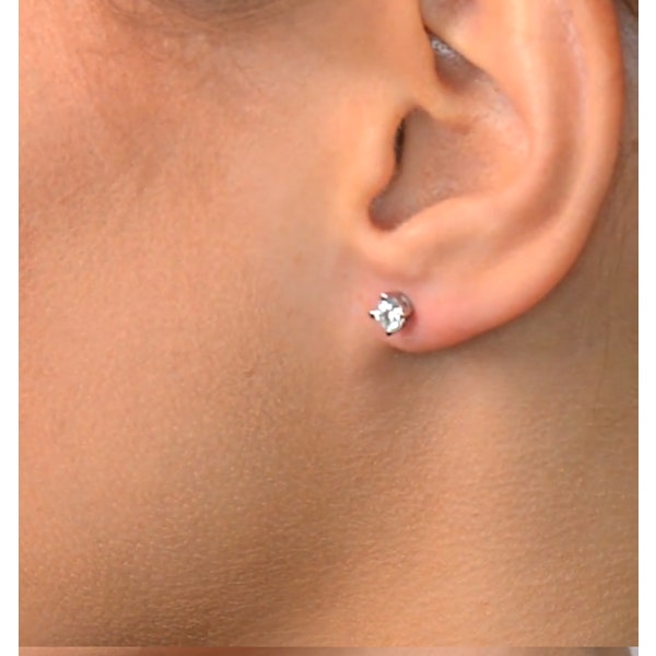 Diamond Earrings 0.50CT Studs G/Vs Quality in 18K White Gold - 4.1mm - Image 3